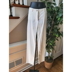 Solo Hoda White Women's Cotton Dress Staight Leg Casual Pant Size 8